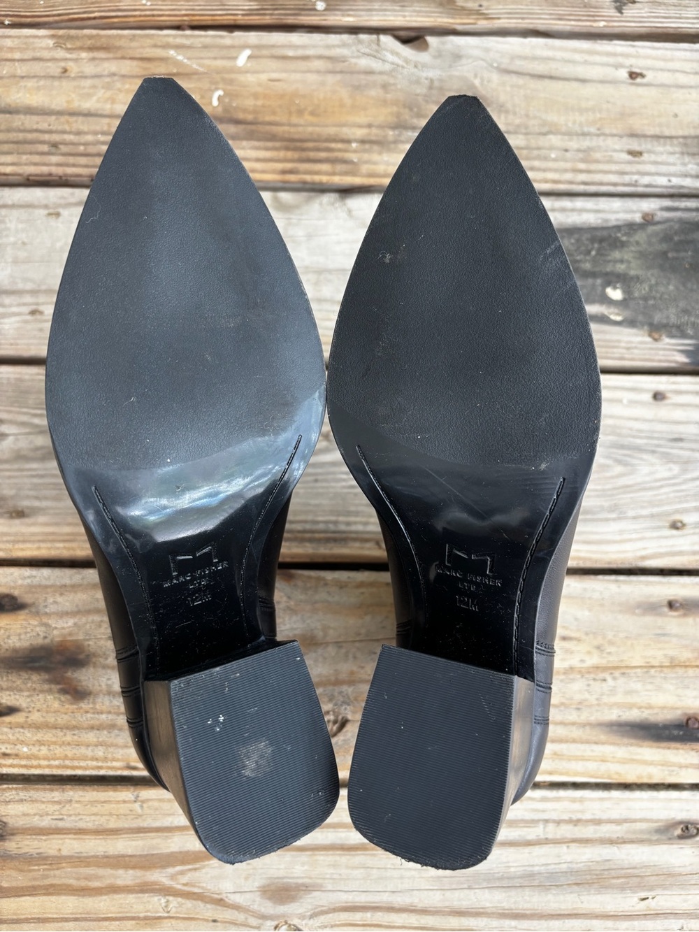 Black Leather Chelsea Ankle Boots Marc Fisher MLoshay Pointed Toe Women’s 12 - Picture 5 of 6